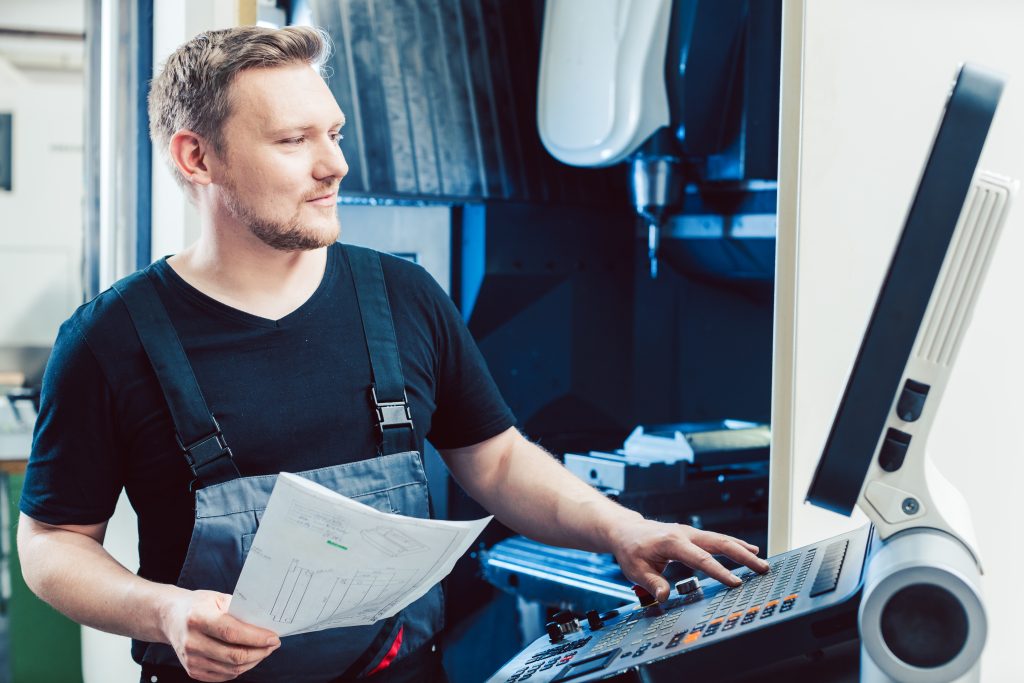 Machine,Operator,Programming,Modern,Industrial,Cnc,Lathe